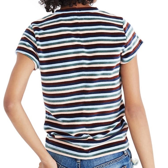 Madewell Stripe Velour Tee - Picture 11 of 11